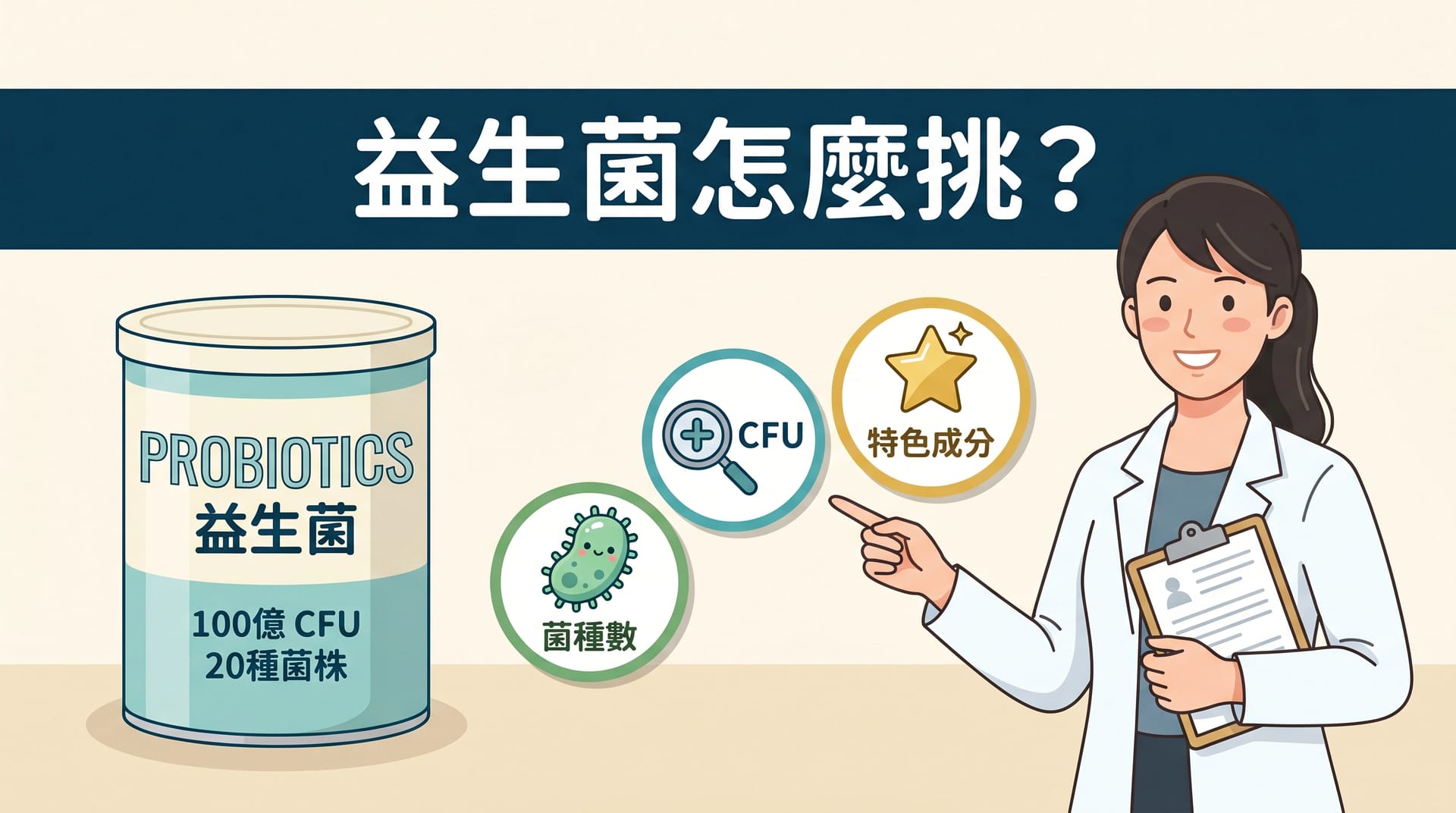 益生菌怎麼挑？先看懂菌種數、CFU，還有特色成分