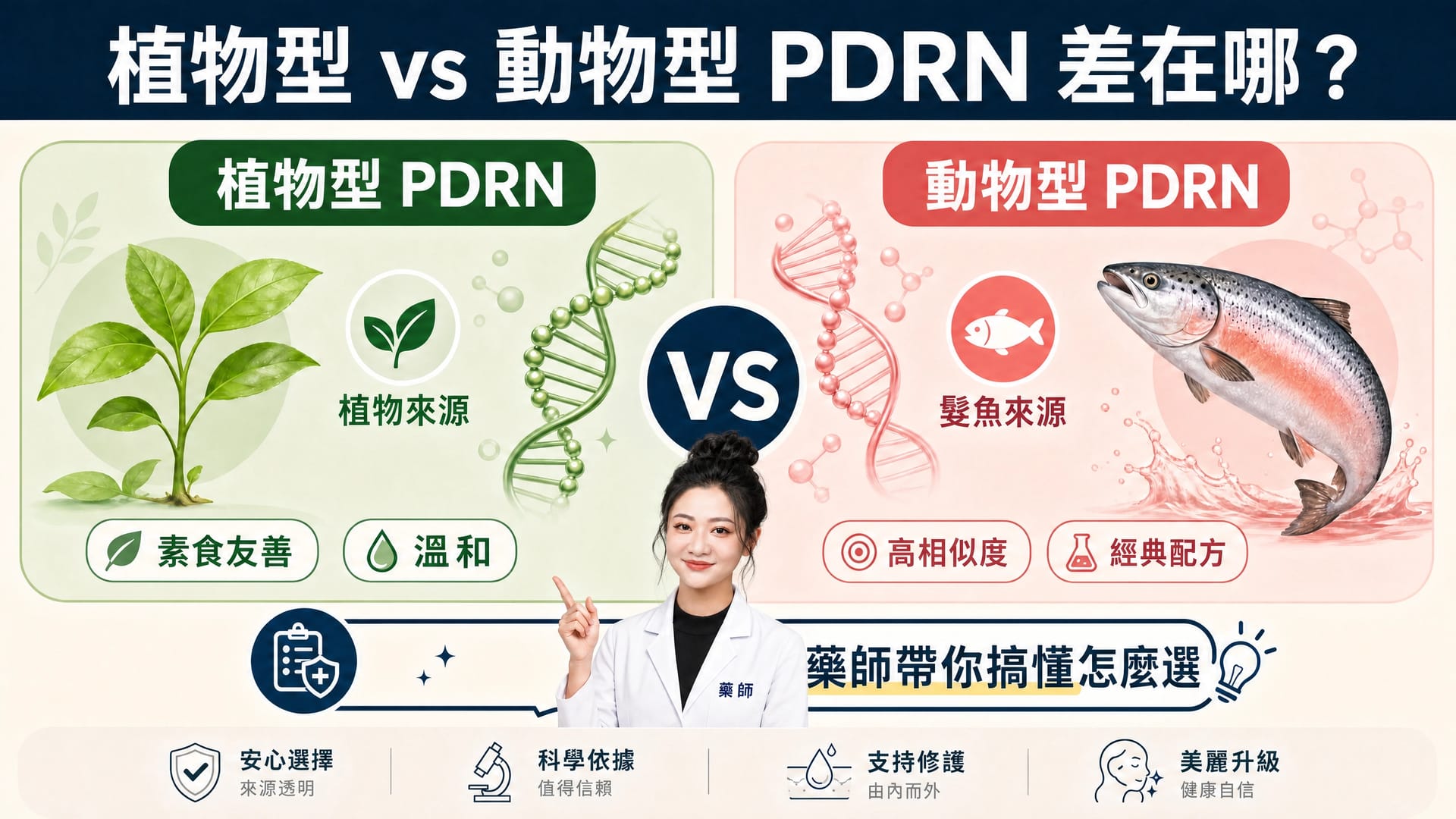 植物型 vs 動物型 PDRN 差在哪?藥師帶你搞懂怎麼選