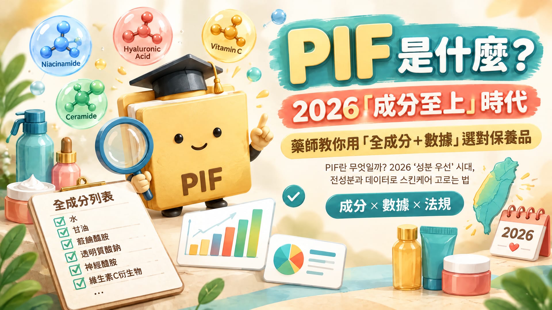 PIF 是什麼?2026「成分至上」時代,藥師教你用「全成分+數據」選對保養品