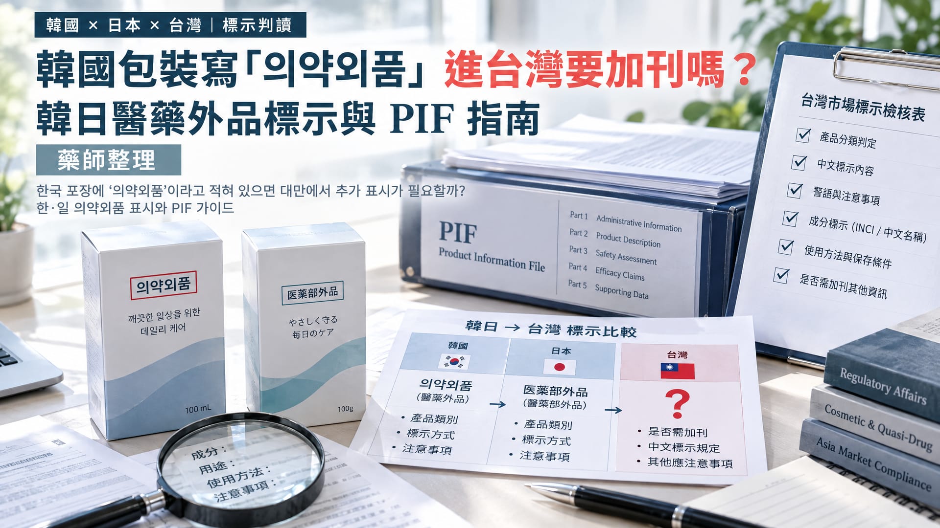 韓國包裝寫「의약외품」進台灣要加刊嗎?韓日醫藥外品標示與 PIF 指南
