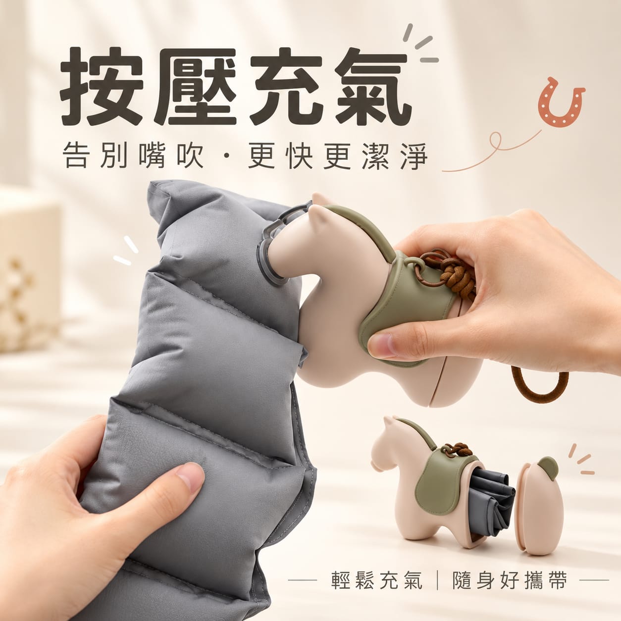 掛飾充氣頸枕 (小馬款、小象款)
