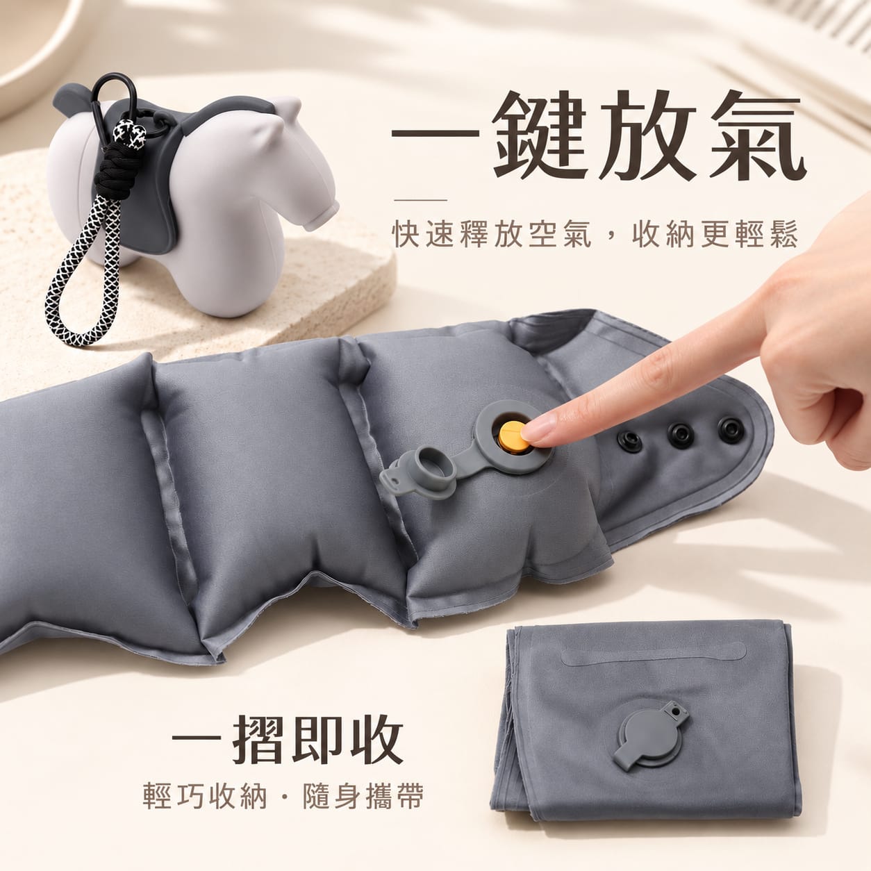 掛飾充氣頸枕 (小馬款、小象款)
